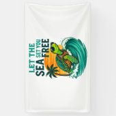 Banderoles Été cool - Vibes de tortues marines (Vertical)