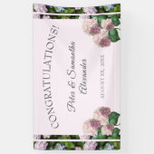 Banderoles Été Hydrangea Blossoms, Rose, Vert, Ba Mariage (Vertical)