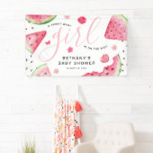 Banderoles Eté Watermelon 'Un Bébé Doux' Fille Baby shower (En situation)