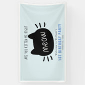 Banderoles Êtes-Vous Kitten Me Droite Meow Blue BIrthday (Vertical)