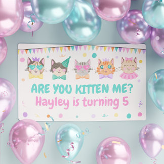Banderoles Êtes-Vous Kitten Me ? Kitty Cat Girls Anniversaire