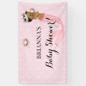 Banderoles Ethnic Mermaid Princess Baby Girl Couronne rose (Vertical)