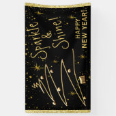 Banderoles Étincelle et brille, Bonne année à accrocher banni (Vertical)