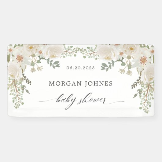 Banderoles Étiquettes de cadeau de shower de mariage fleuri i (Horizontal)