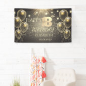 Banderoles Étoiles Chic Gold Balloons 18e anniversaire (En situation)