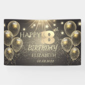 Banderoles Étoiles Chic Gold Balloons 18e anniversaire (Horizontal)