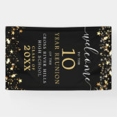 Banderoles Étoiles d'accueil de réunion de classe Script Coul (Horizontal)