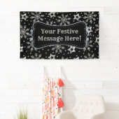 Banderoles Étoiles de Parties scintillant en argent et flocon (En situation)