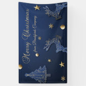 Banderoles Étoiles de rennes d'arbre de Noël bleu (Vertical)