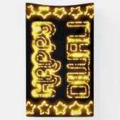 Banderoles Étoiles d'or jaunes heureuses de typographie de (Vertical)