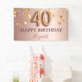 Banderoles étoiles d'or rose 40e anniversaire (En situation)
