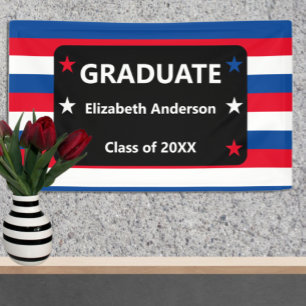 Banderoles Étoiles et rayures patriotiques Graduation