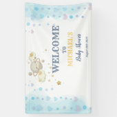 Banderoles Etoiles Planète Nuages Baby shower bleu (Vertical)