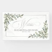 Banderoles Eucalyptus Botanique Sage Mariage vert (Horizontal)