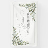 Banderoles Eucalyptus Botanique Sage Mariage vert (Vertical)