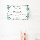 Banderoles Eucalyptus Cadre vert Douche verte Bienvenue (Insitu)