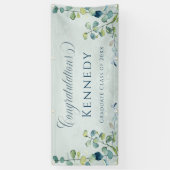 Banderoles Eucalyptus Green Félicitations Graduation (Vertical)