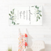 Banderoles Eucalyptus Mariage de verdure Bienvenue (En situation)