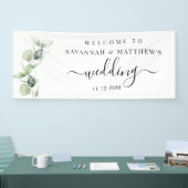 Banderoles Eucalyptus Mariage Script de verdure (Salon professionnel)