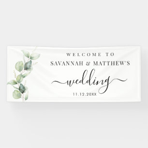 Banderoles Eucalyptus Mariage Script de verdure