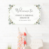 Banderoles eucalyptus verdure fleurie douche nuptiale bienven (En situation)