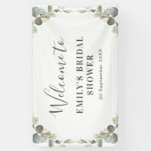 Banderoles eucalyptus verdure fleurie douche nuptiale bienven (Vertical)