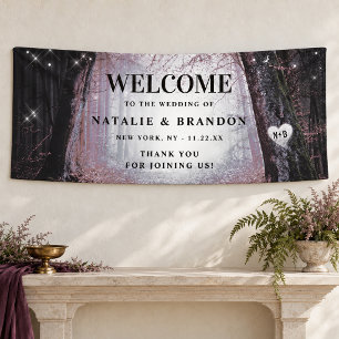 Banderoles Evermore Forêt Enchantée Mauve Mariage Bienvenue