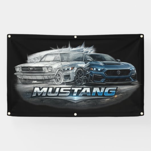 Banderoles Évolution de la Muscle Car Mustang de Classique à (Horizontal)