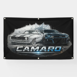 Banderoles Évolution de la voiture musclée Camaro, du classiq