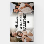 Banderoles Extra Large Custom 2 Photo Marriage Proposal Vinyl (Verticale)