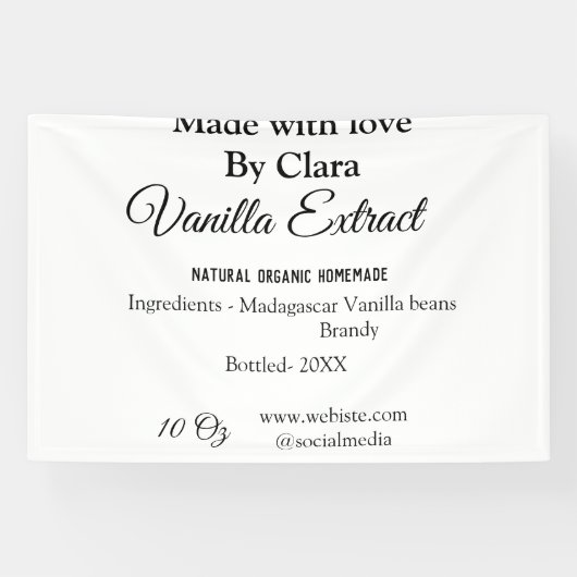 Banderoles Extrait de vanille fait maison ajouter des ingrédi (Horizontal)