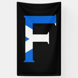 Banderoles F Monogramme superposé sur le drapeau écossais (v)