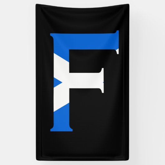Banderoles F Monogramme superposé sur le drapeau écossais (v) (Vertical)