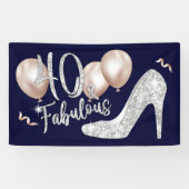 Banderoles Fabuleux 40 Modern Navy Blue Girl 40e anniversaire (Horizontal)