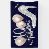 Banderoles Fabuleux 40 Modern Navy Blue Girl 40e anniversaire (Vertical)