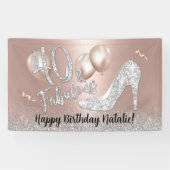 Banderoles Fabuleux 40 Rose moderne Gold & Silver Anniversair (Horizontal)