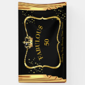 Banderoles fabuleux 50 Black Gold Crown Drapes fête d'anniver (Vertical)