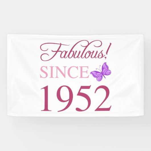 Banderoles Fabuleux 70e anniversaire féminin 1952 (Horizontal)