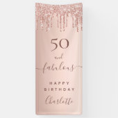 Banderoles Fabuleux anniversaire parties scintillant rose or  (Vertical)