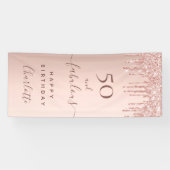 Banderoles Fabuleux anniversaire parties scintillant rose or  (Horizontal)