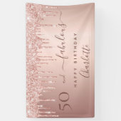 Banderoles Fabuleux anniversaire rose or parties scintillant (Vertical)