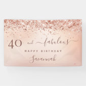 Banderoles Fabuleux anniversaire rose or rose (Horizontal)