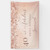 Banderoles Fabuleux anniversaire rose or rose (Vertical)