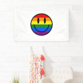 Banderoles Face souriante arc-en-ciel (En situation)