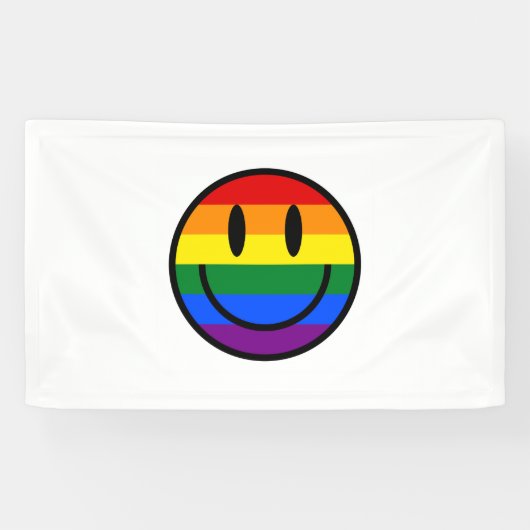 Banderoles Face souriante arc-en-ciel (Horizontal)