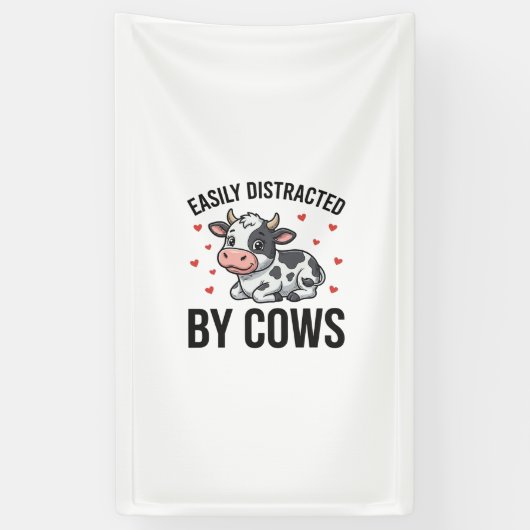 Banderoles Facilement distrait par les vaches Graphique de va (Vertical)