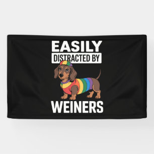 Banderoles Facilement Distrait Par Weiners LGBTQ Arc-en-ciel 