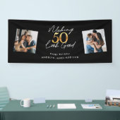 Banderoles Faire 50 apparence bon or et noir Anniversaire (Salon professionnel)