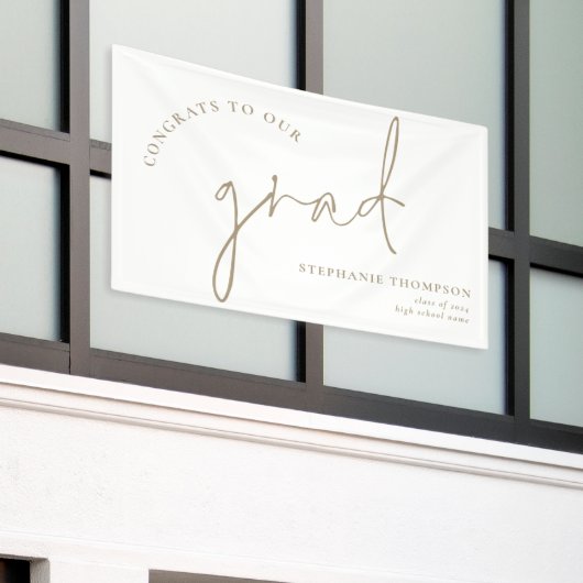 Banderoles Faire-part de Grad Gold Script Félicats (Bâtiment extérieur)