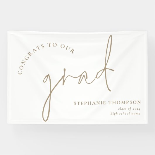 Banderoles Faire-part de Grad Gold Script Félicats (Horizontal)